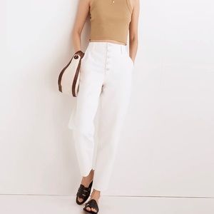 Madewell Balloon Leg White Jeans